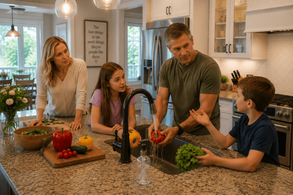 web Family in kitchen