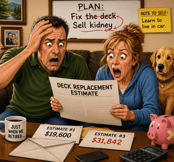 web Deck estimate cartoon